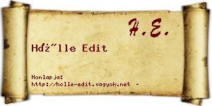 Hölle Edit névjegykártya